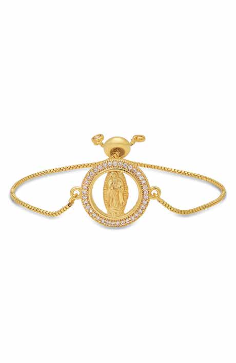 HMY JEWELRY Our Lady Pavé CZ Halo Slide Bracelet