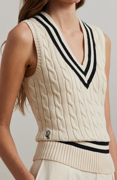Ralph Lauren Lauren Cricket Cable Knit Cotton Sweater Vest