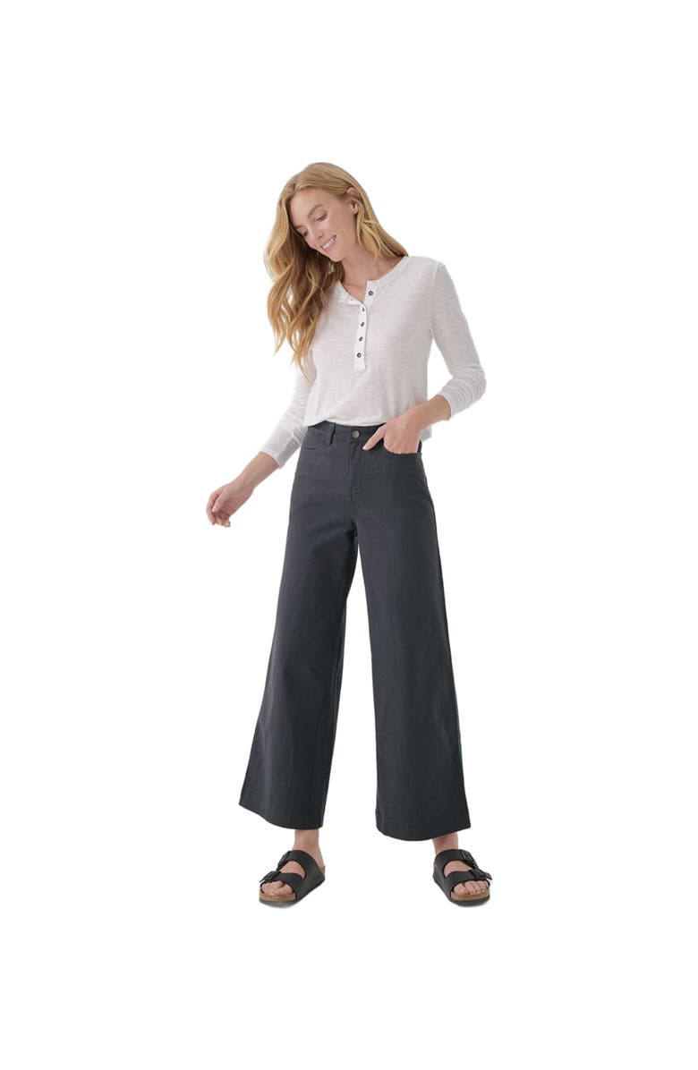 Pact Organic Stretch Twill Wide Leg Pant, Alternate, color, Storm