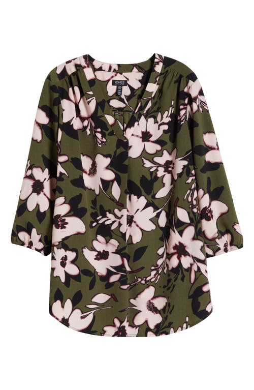 Jones New York Floral Print Tunic In Green