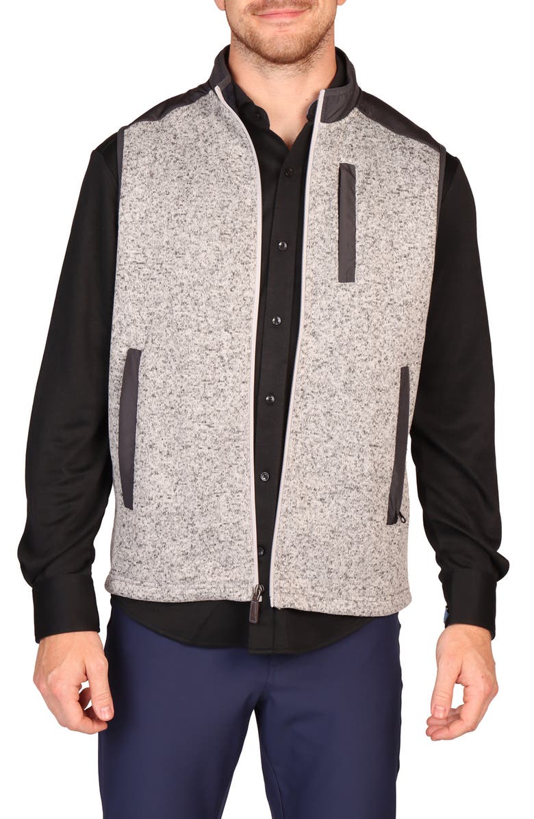 TailorByrd Full Zip Knit Vest, Main, color, Grey Heather