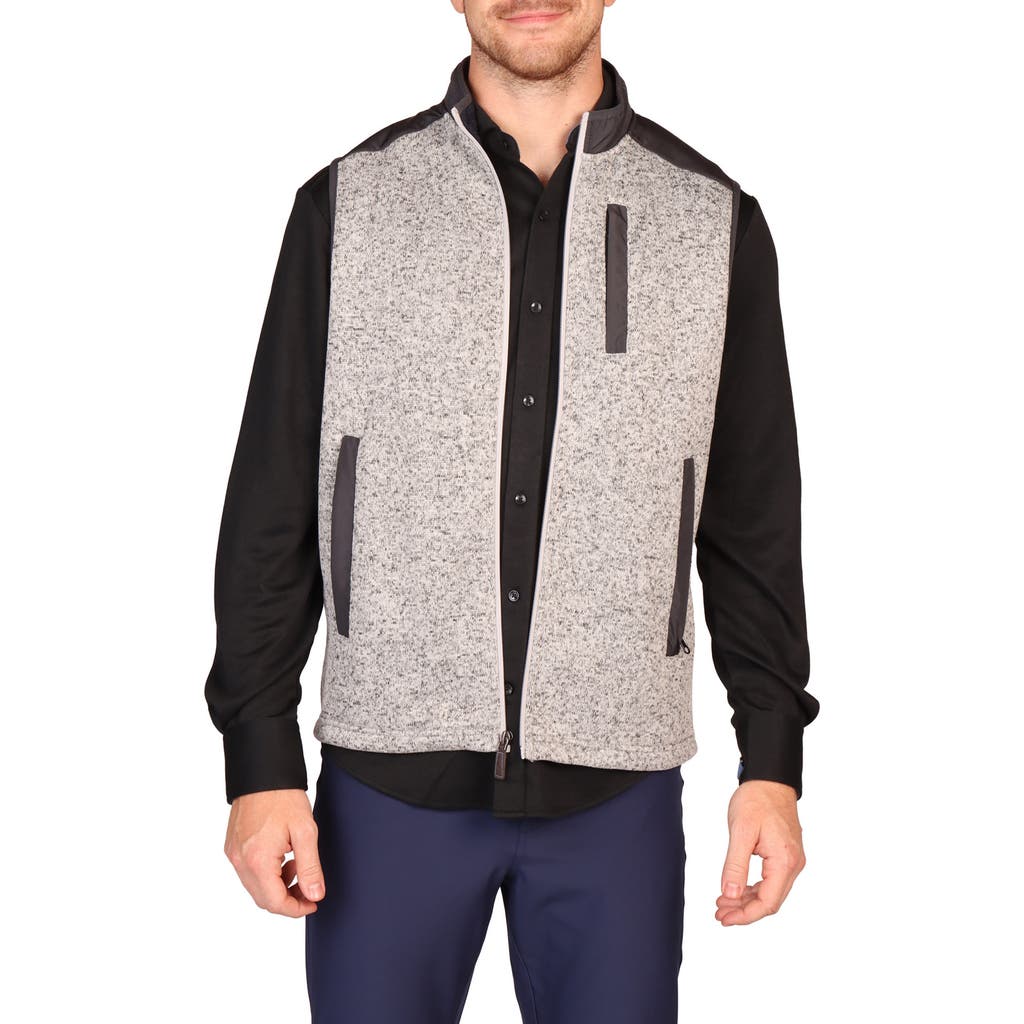 Tailorbyrd Full Zip Knit Vest In Gray