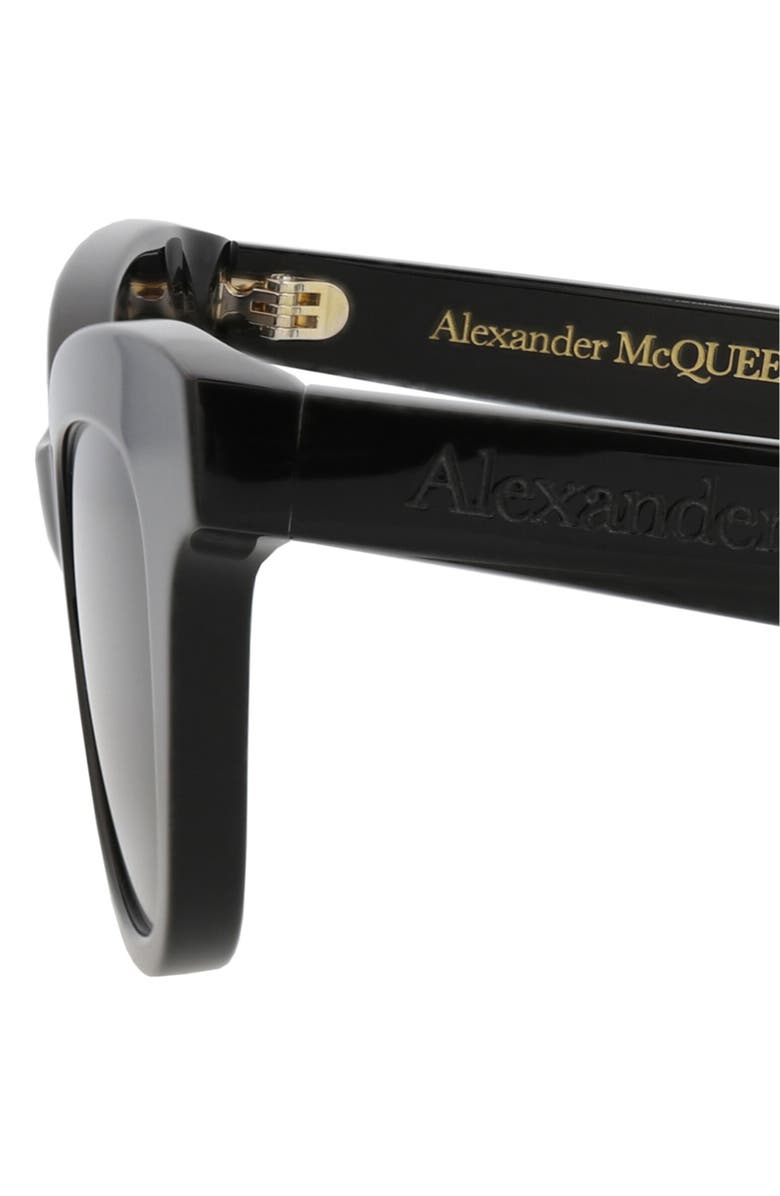 McQueen 47mm Cat Eye Sunglasses, Alternate, color, Black Black Grey