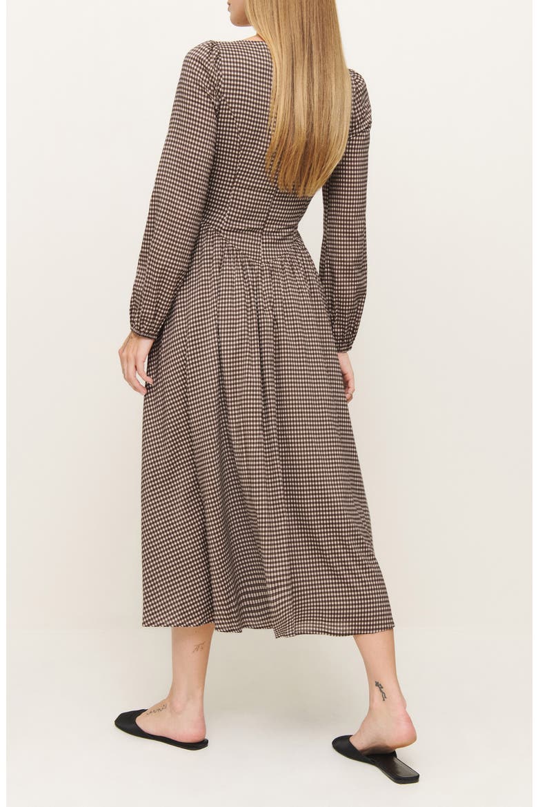 Oria Gingham Long Sleeve Organic Cotton Maxi Dress, Alternate, color, TARTINE CHECK