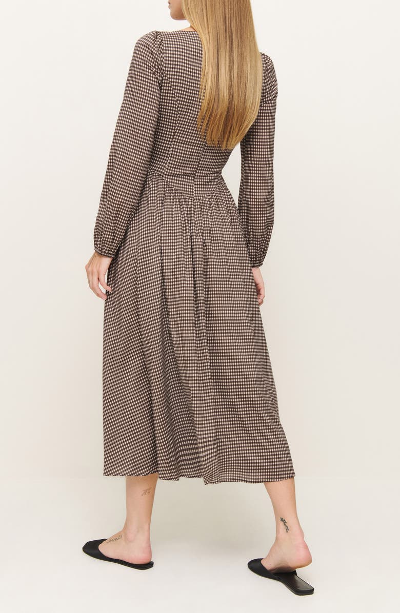 Reformation Oria Gingham Long Sleeve Organic Cotton Maxi Dress, Alternate, color, 