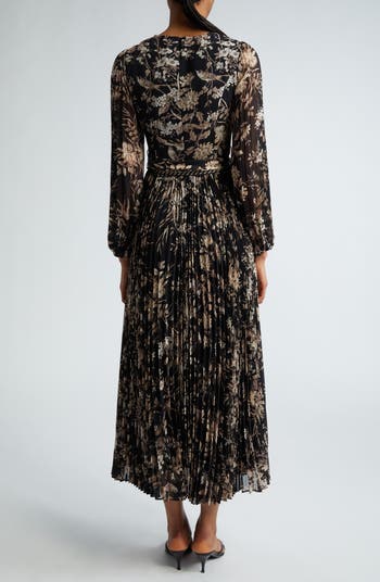 Zimmermann Sunray Long Sleeve Pleated Midi Dress | Nordstrom