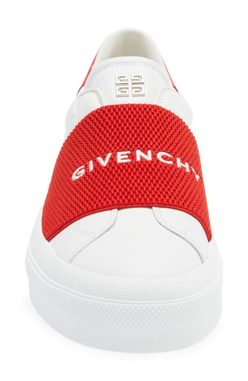 Givenchy Urban White Low Top Sneakers With Contrasting Band With Logo Lettering In Leather Man In White