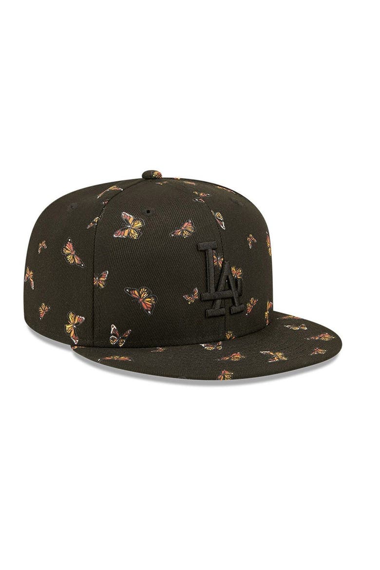 Men's New Era Black Los Angeles Dodgers Flutter 59FIFTY Fitted Hat, Alternate, color, Black