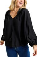 Tommy Bahama Tie Neck Peasant Top