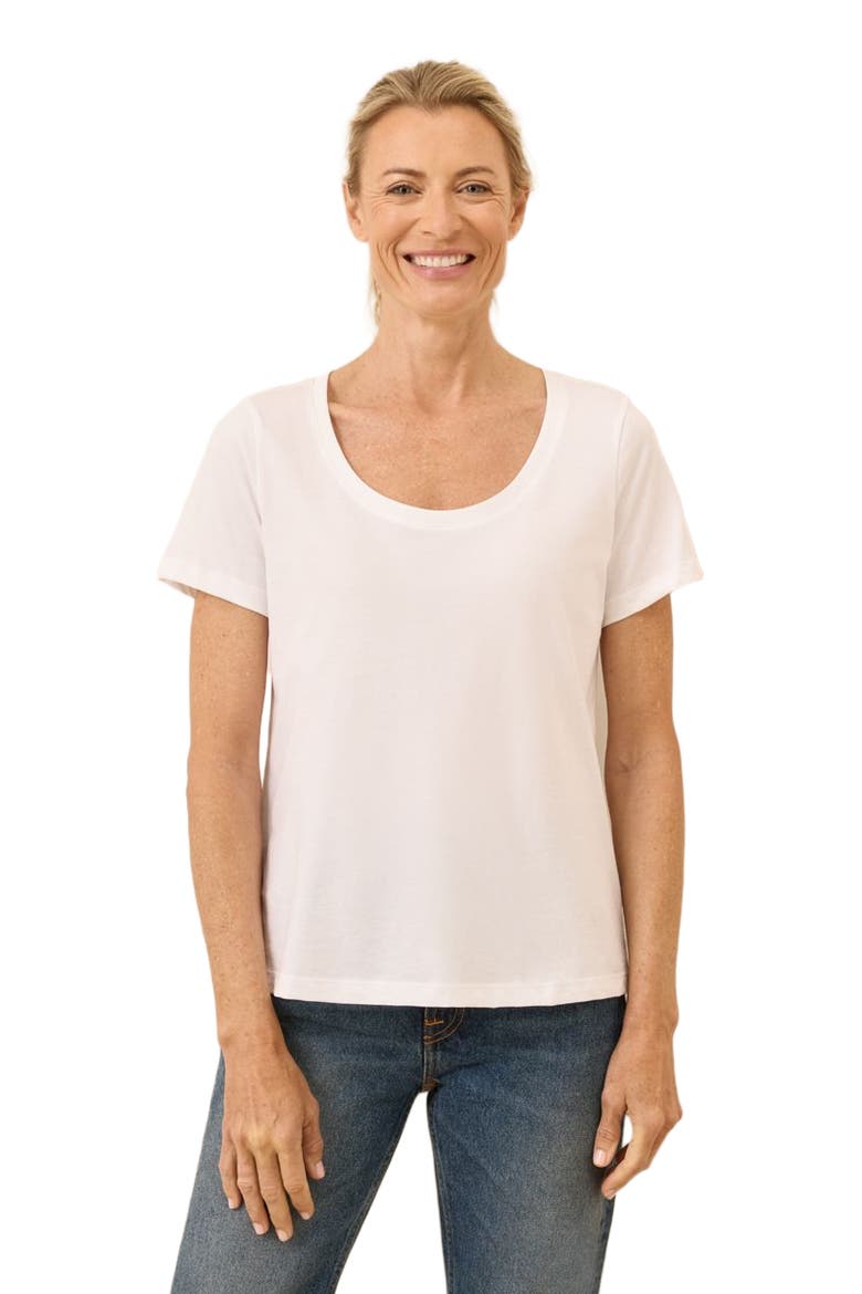 Organic Cotton Softspun Scoop Neck Tee, Alternate, color, White