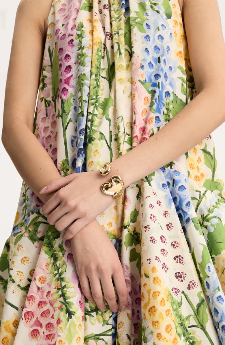 Oscar de la Renta Swirl Heart Cuff Bracelet, Alternate, color, Gold