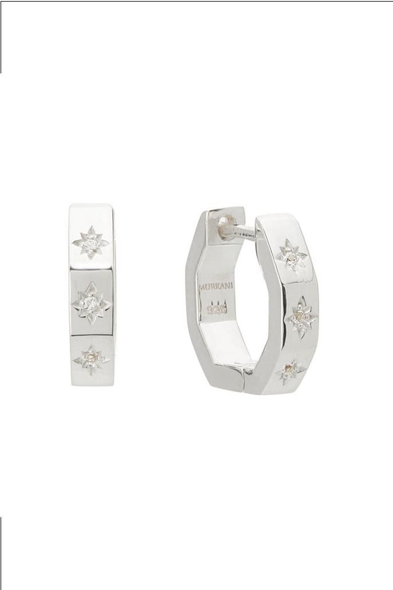 12mm Octagonal Huggies, Main, color, Silver