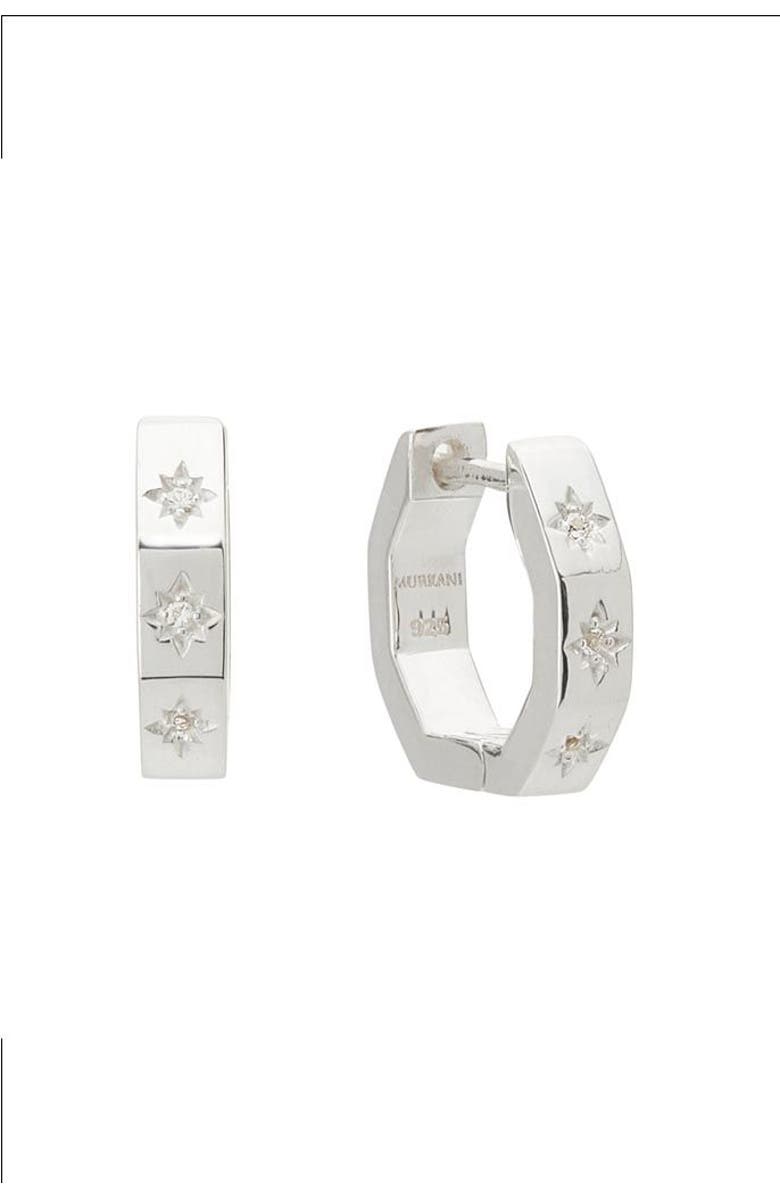 Murkani 12mm Octagonal Huggies, Main, color, Silver