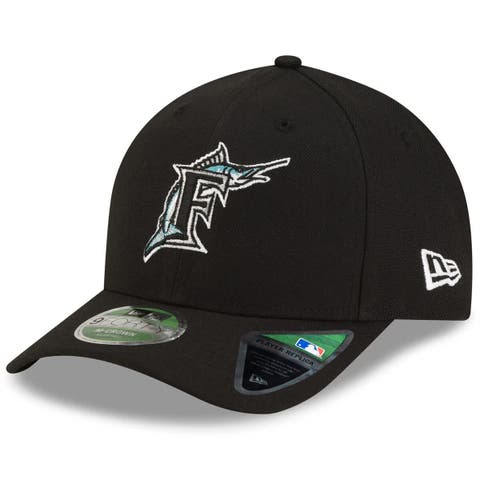 Men's New Era  Black Florida Marlins  Player Replica 9FORTY M-Crown Adjustable Hat