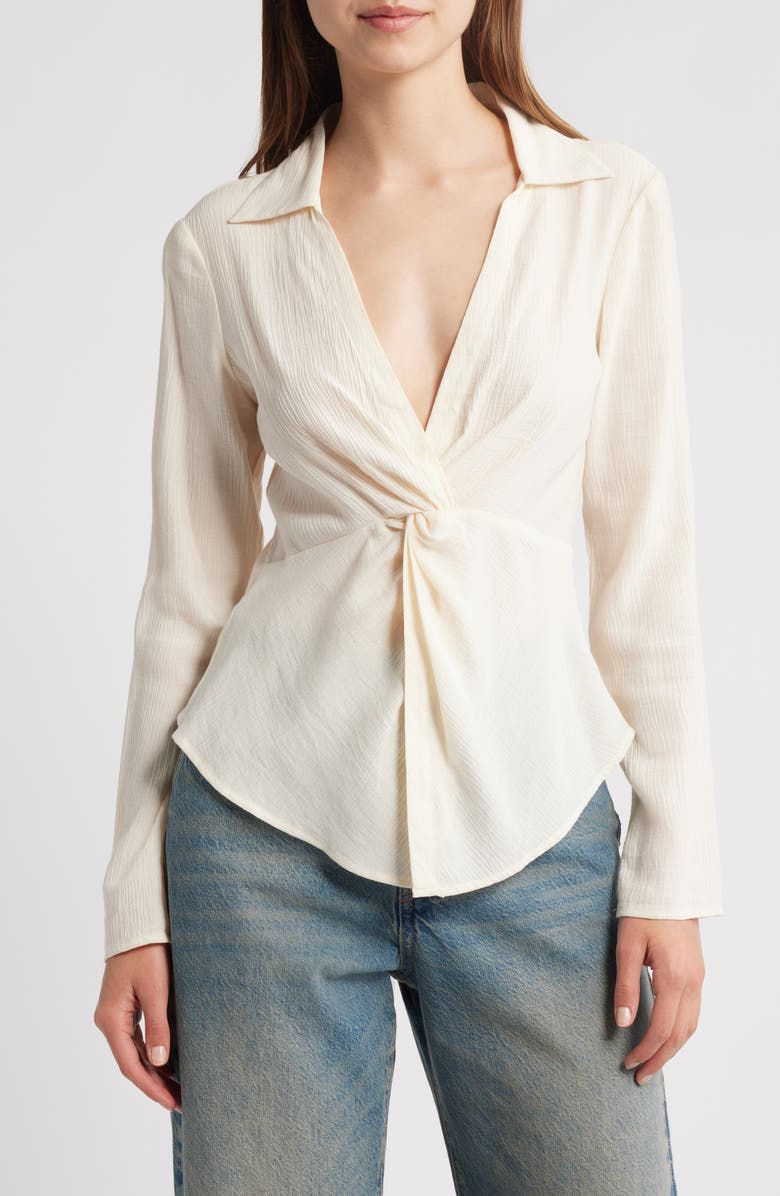 Topshop Twist Front Top, Main, color,