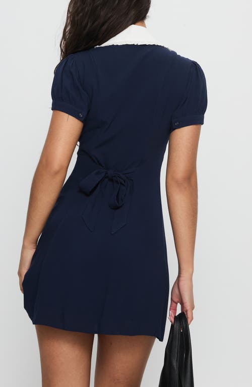 Princess Polly Fabiola Collared Minidress In Blue