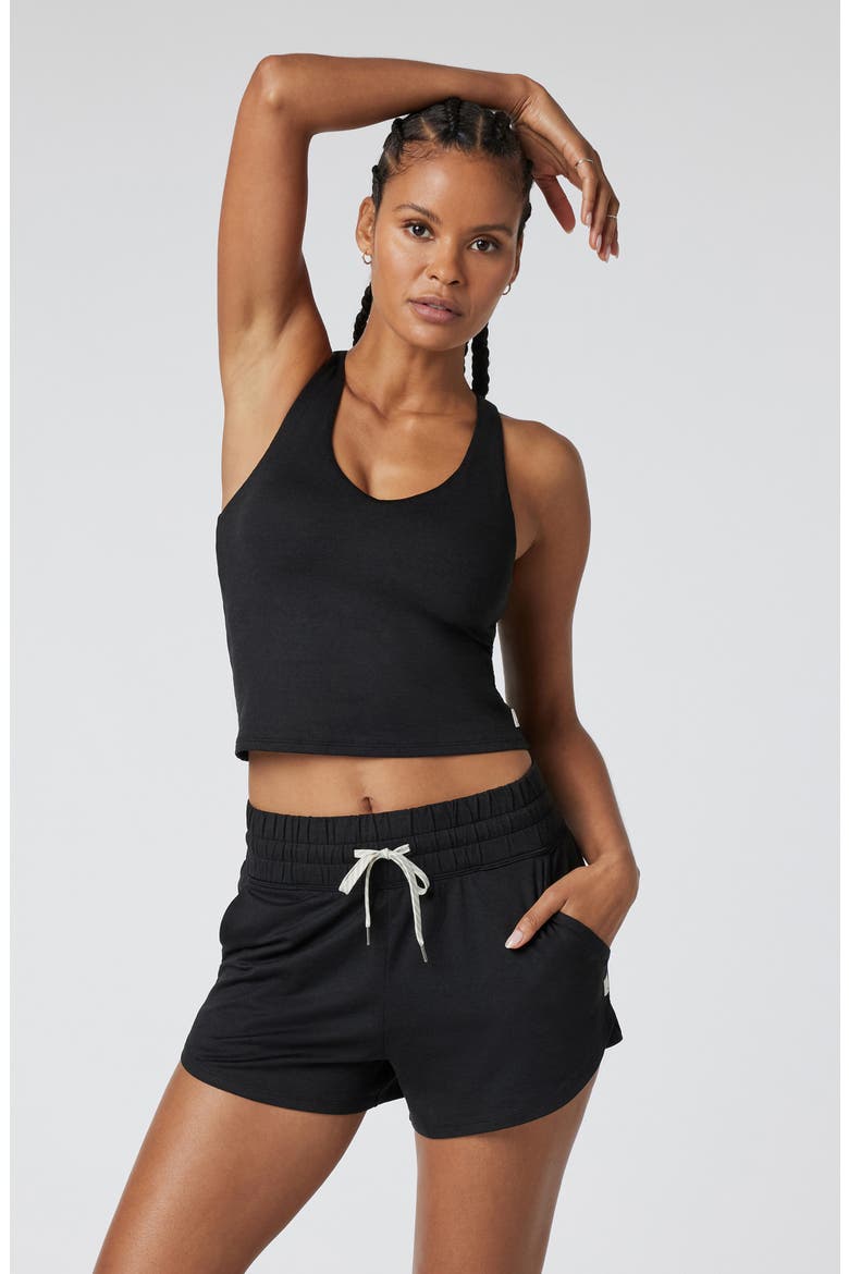 Halo 2.0 Performance Crop Racerback Tank Top, Alternate, color, BLACK HEATHER