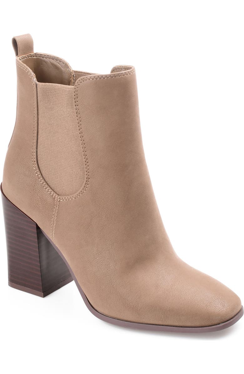 Journee Collection Maxxie Vegan Leather Chelsea Bootie, Main, color, Taupe