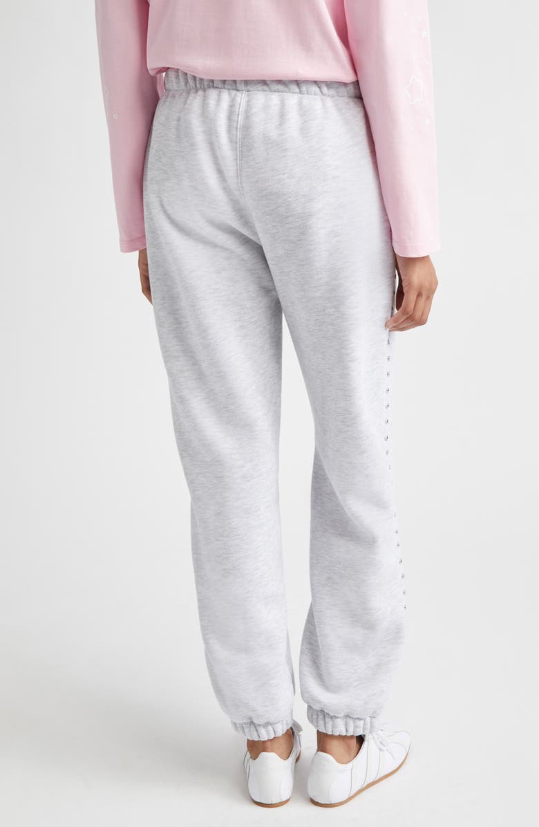 Sandy Liang Lucius Terminator Bunny Crystal Embellished Graphic Sweatpants, Alternate, color, Heather Grey