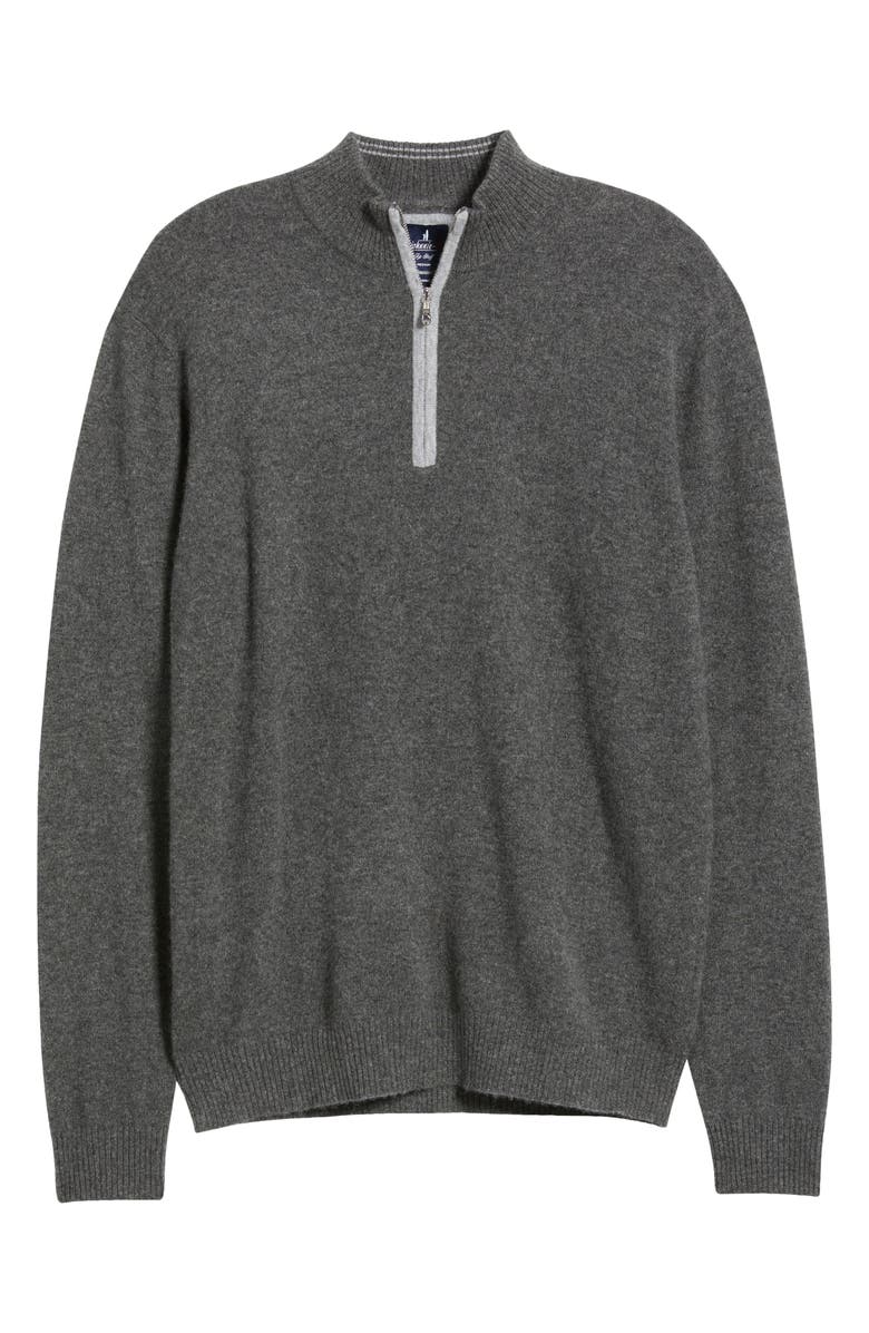 johnnie-O Niccolo Cashmere Quarter Zip Sweater, Alternate, color, Charcoal