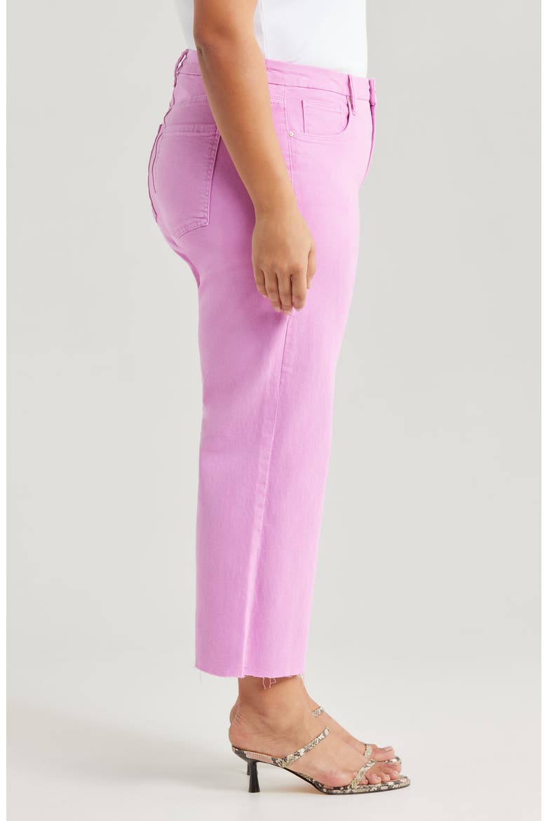 Meg Fab Ab Raw Hem High Waist Wide Leg Jeans, Alternate, color, PEONY PINK