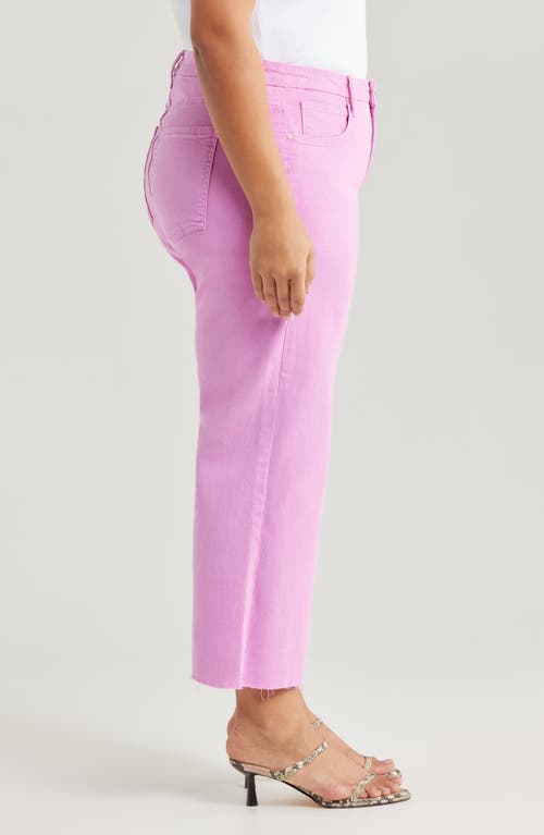 Kut From The Kloth Meg Fab Ab Raw Hem High Waist Wide Leg Jeans In Peony Pink