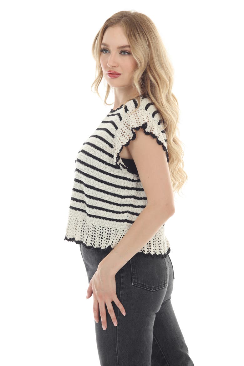 Stripe Knit Top, Alternate, color, BLACK