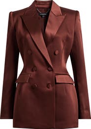 NADINE MERABI Monica Satin Blazer Minidress