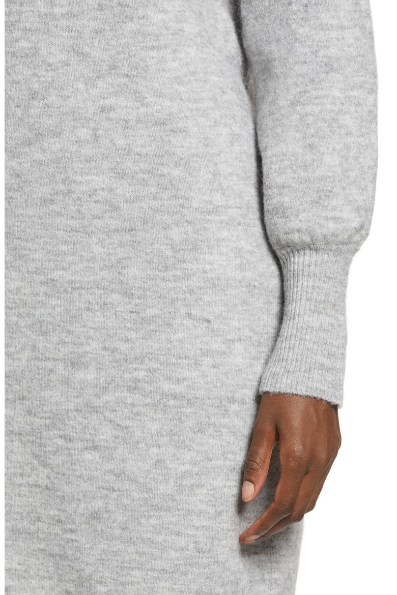 Simone Long Blouson Sleeve Sweater Dress, Alternate, color, LIGHT GREY MELANGE