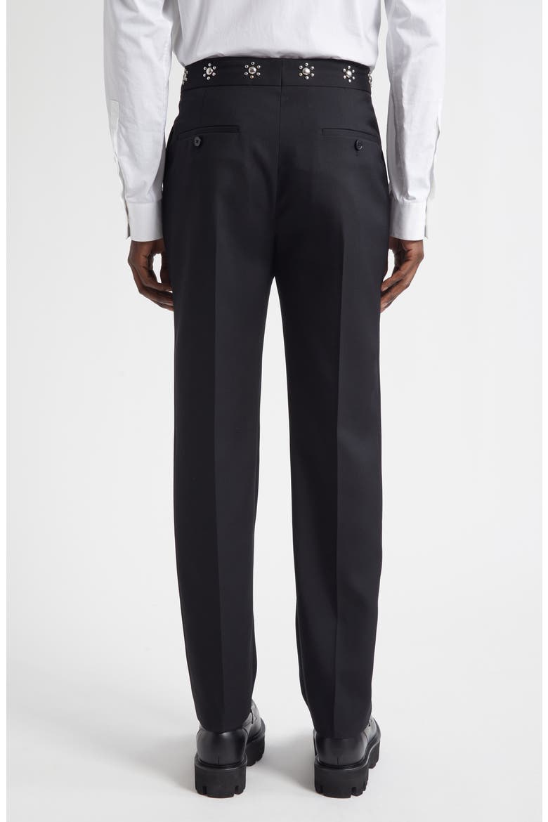 Studded Cotton Cigarette Pants, Alternate, color, BLACK