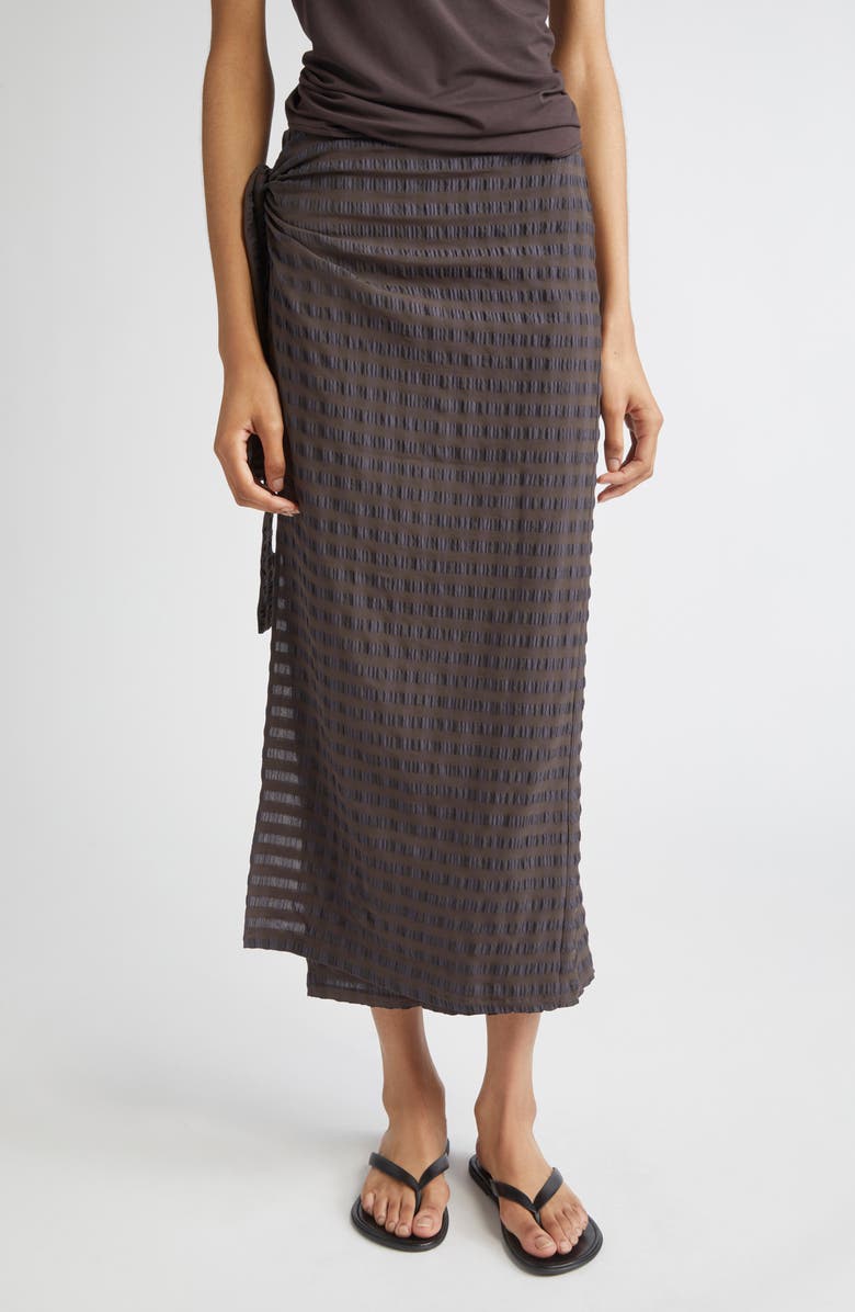 Paloma Wool Staino Gingham Seersucker Wrap Skirt, Main, color, 