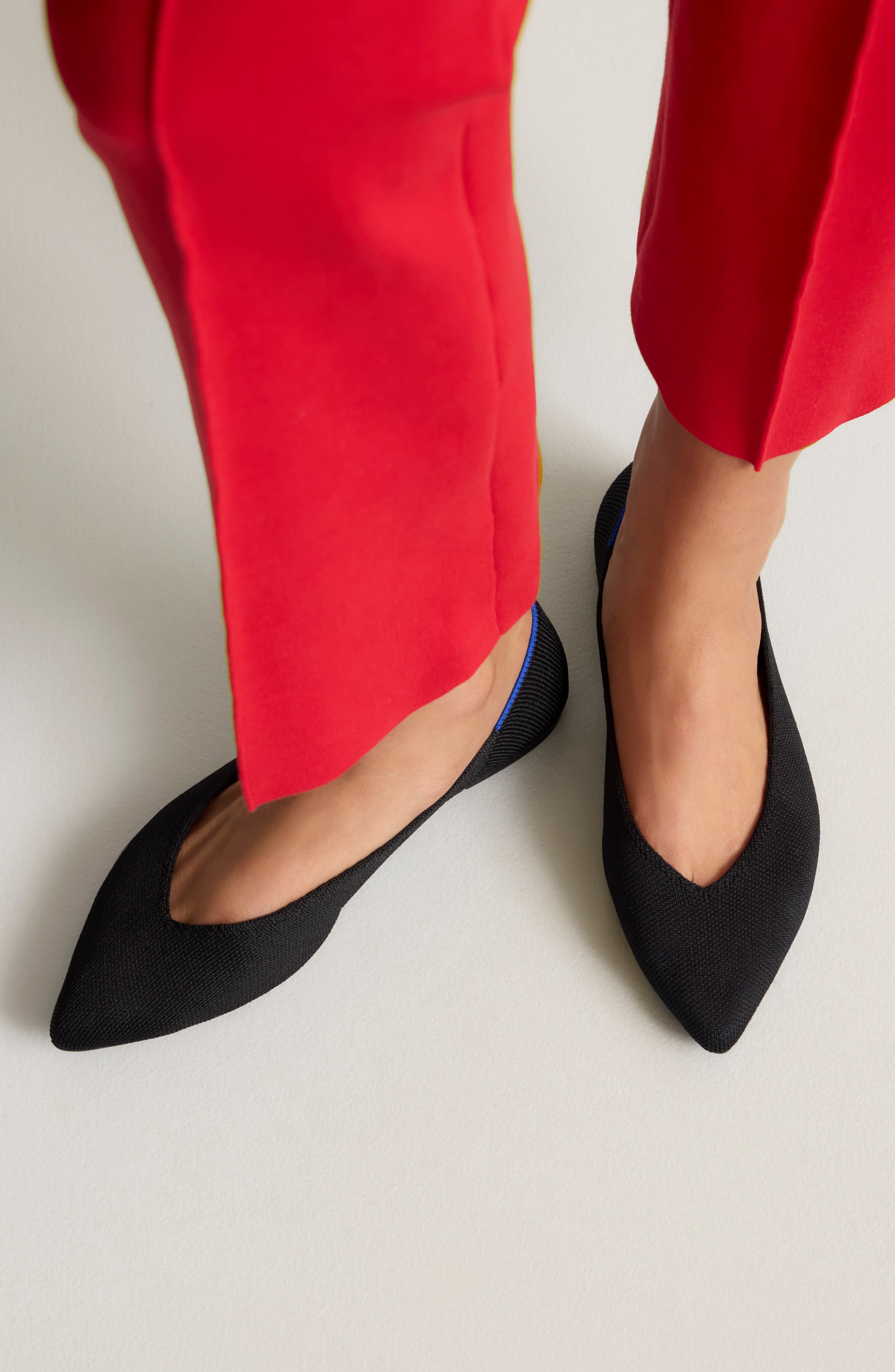 The Point III Pointed Toe Flat, Alternate, color, BLACK