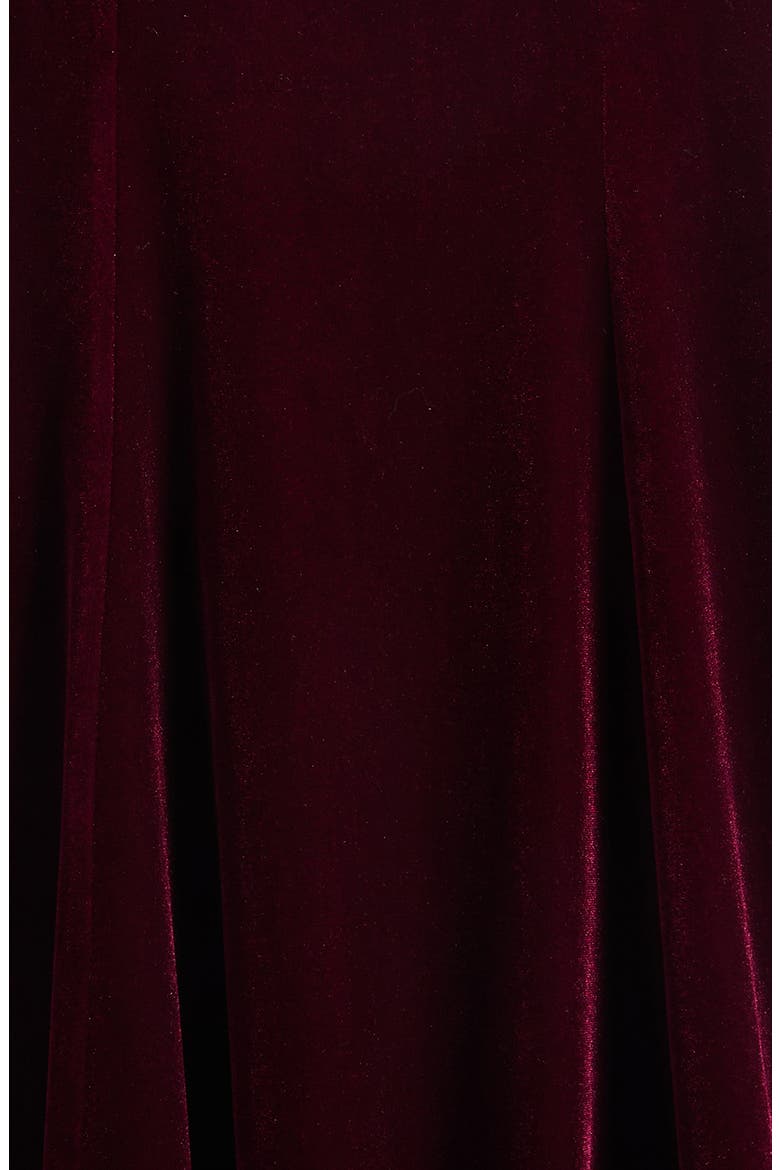 Kids' Crystal Bow Velvet Party Dress, Alternate, color, BURGUNDY