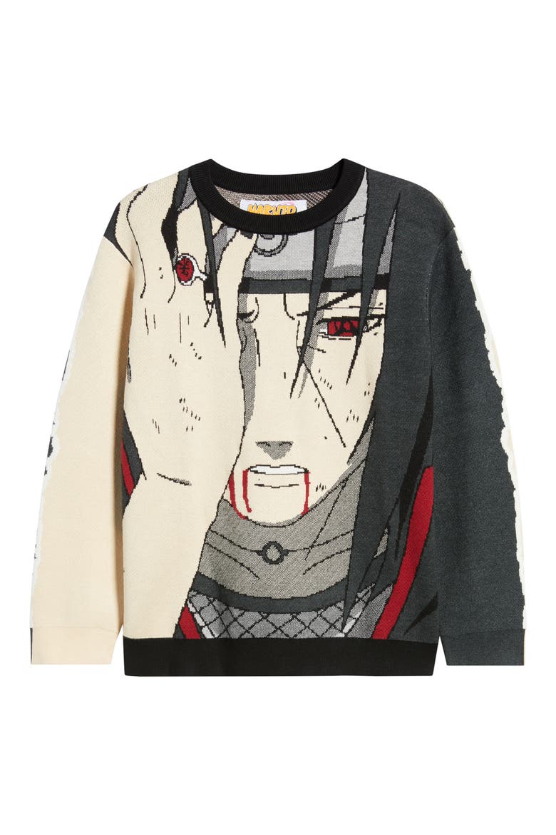 Mangekyo Meltdown Jacquard Graphic Crewneck Sweater, Alternate, color, IVORY MULTI