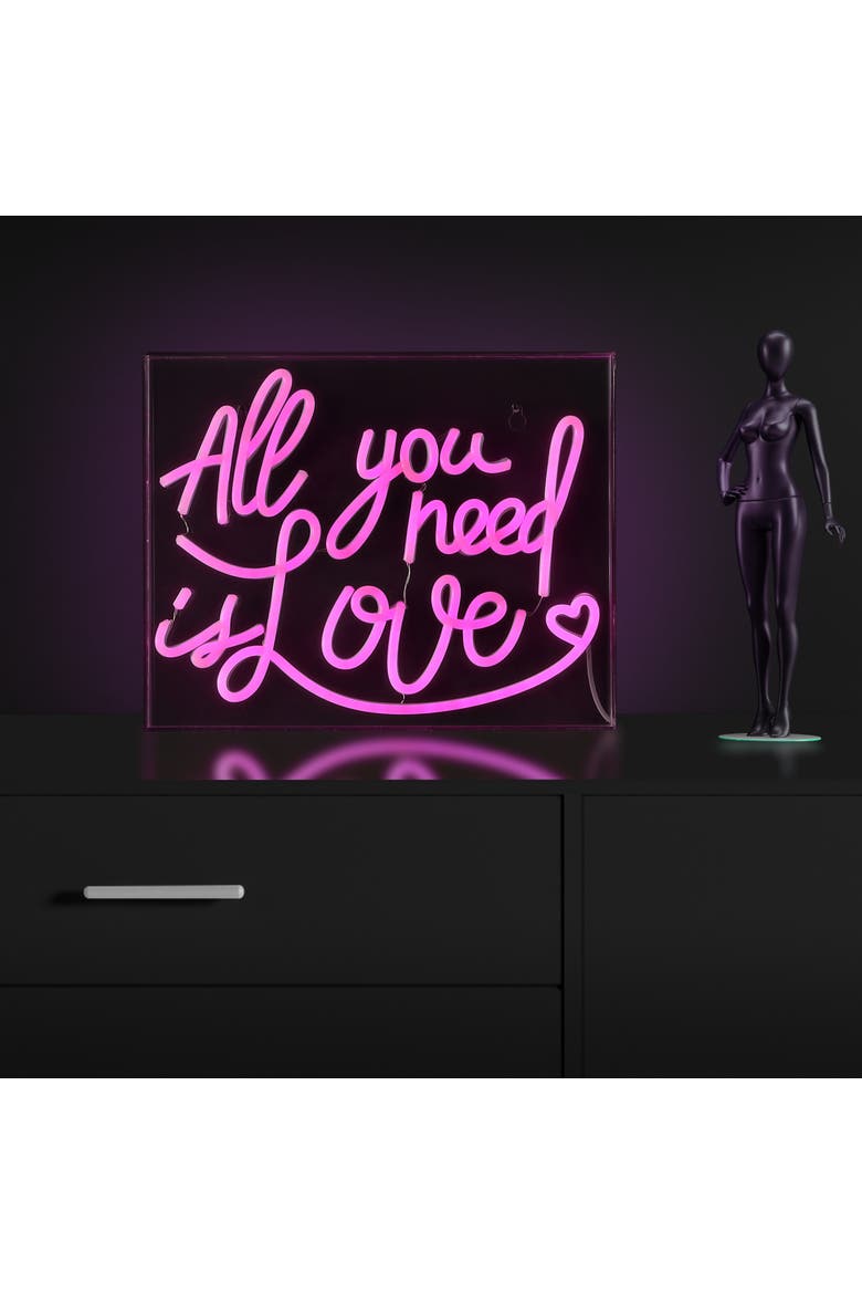 All Contemporary Glam Acrylic Box USB Operated LED Neon Light, Alternate, color, Pink