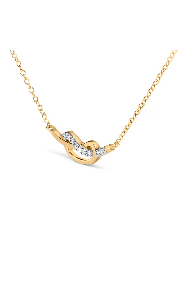 Haus of Brilliance 14K Yellow Gold Plated Silver Diamond Accent Infinity Ribbon Pendant Necklace, Alternate, color, Yellow