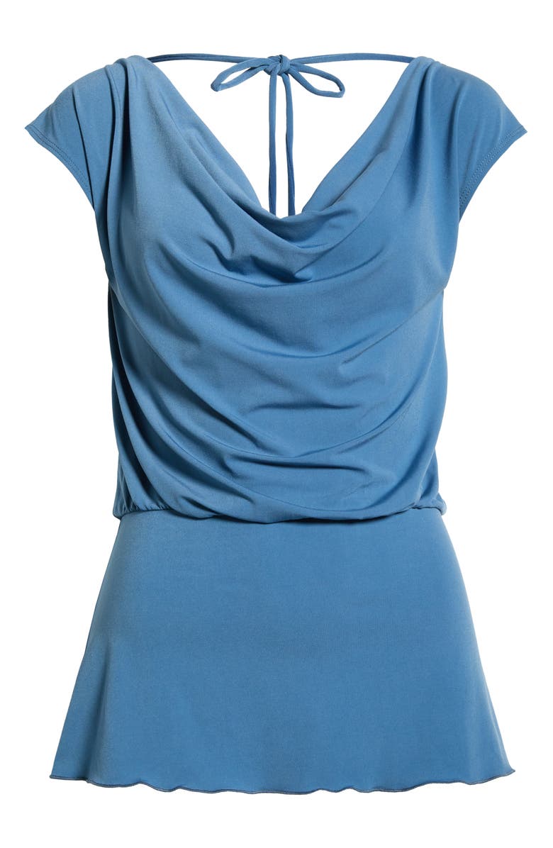 Bella Venice Maya Cowl Neck Minidress, Alternate, color, Blue