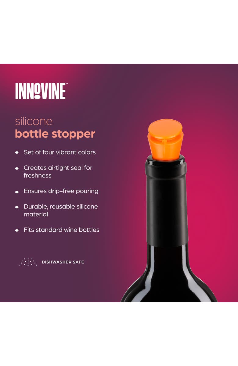 Innovine Silicone Bottle Stoppers Set of 4, Alternate, color, Assorted