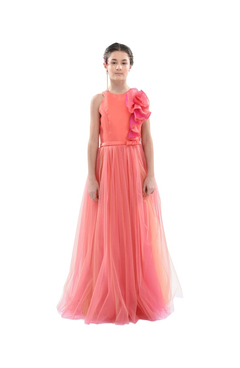 Tulleen Malaga Dress, Alternate, color, Orange