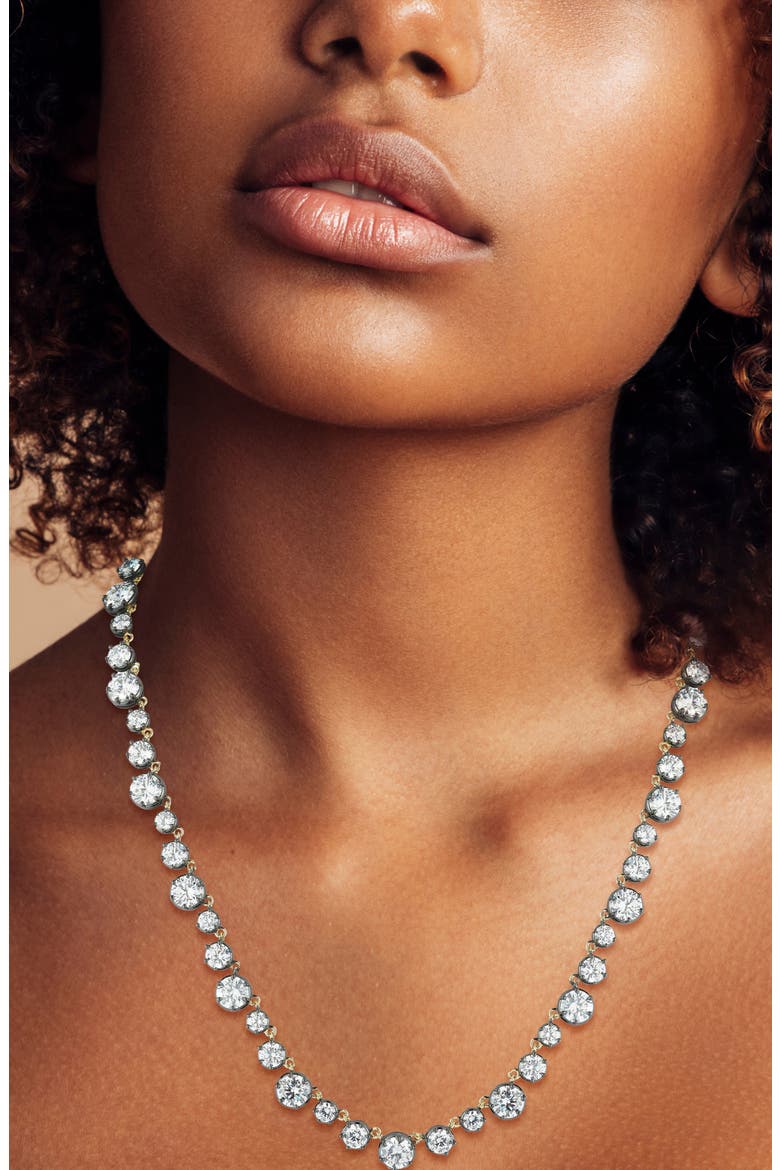 Cubic Zirconia Graduated Tennis Necklace, Alternate, color, GOLD