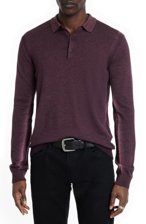 Gustave Long Sleeve Wool Blend Polo Sweater