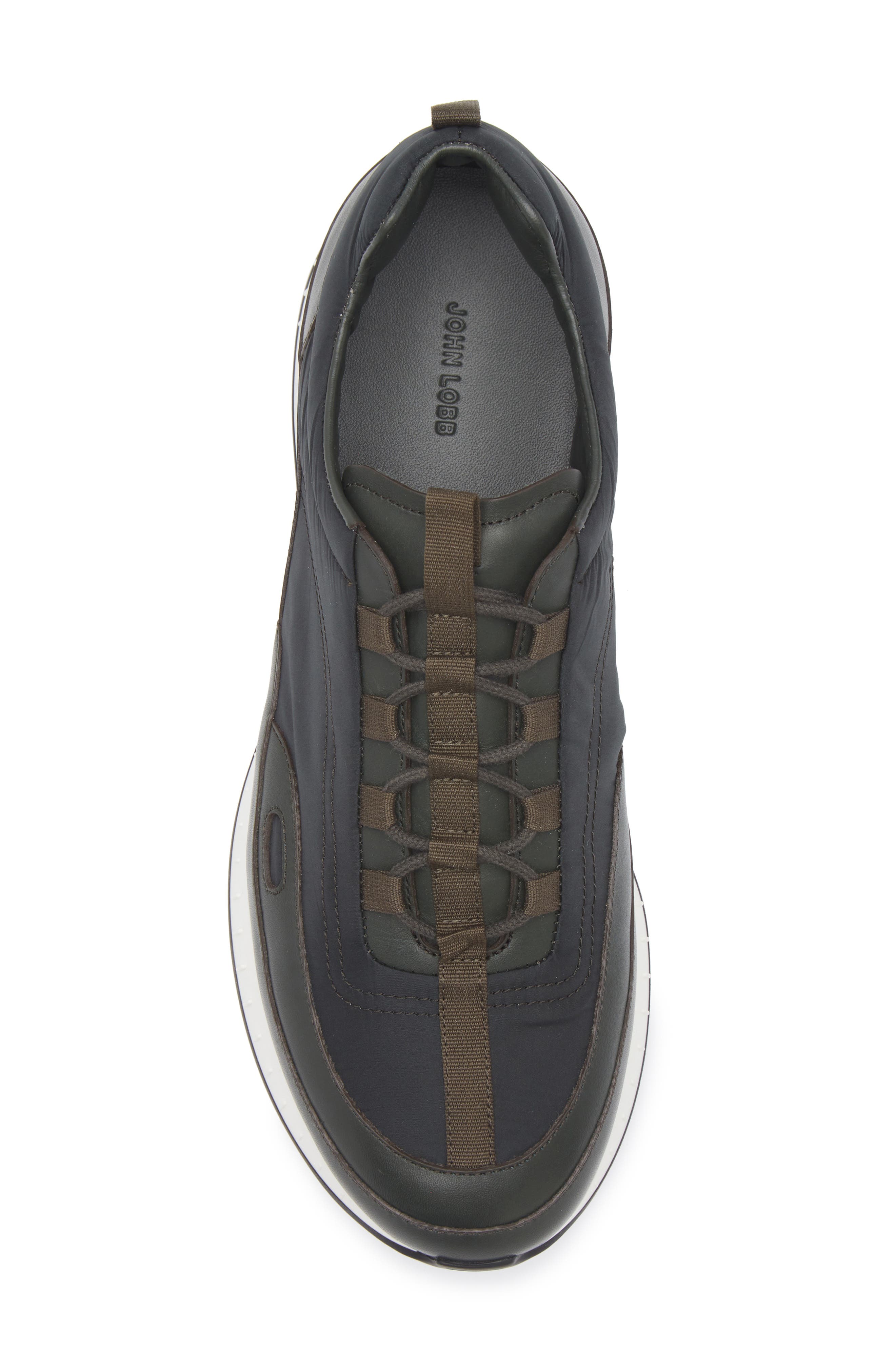 John Lobb Laced Stream Sneaker, Alternate, color, Dark Green