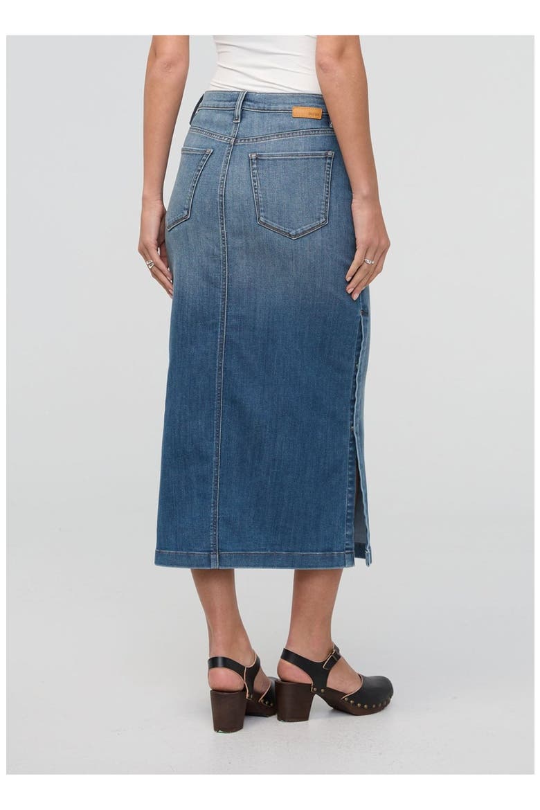 Performance Denim Slit Skirt, Alternate, color, Blue-Ash