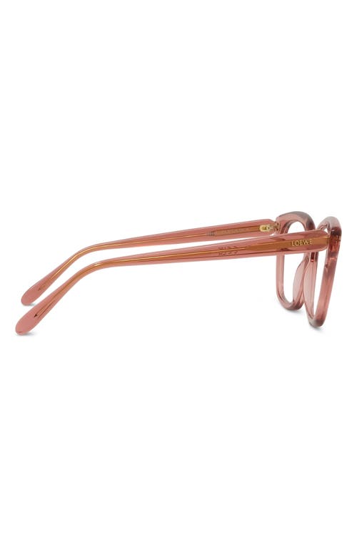 Loewe Slim 51mm Geometric Optical Glasses In Shiny Pink