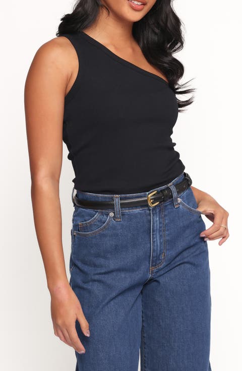 Nysa One-Shoulder Stretch Cotton Top