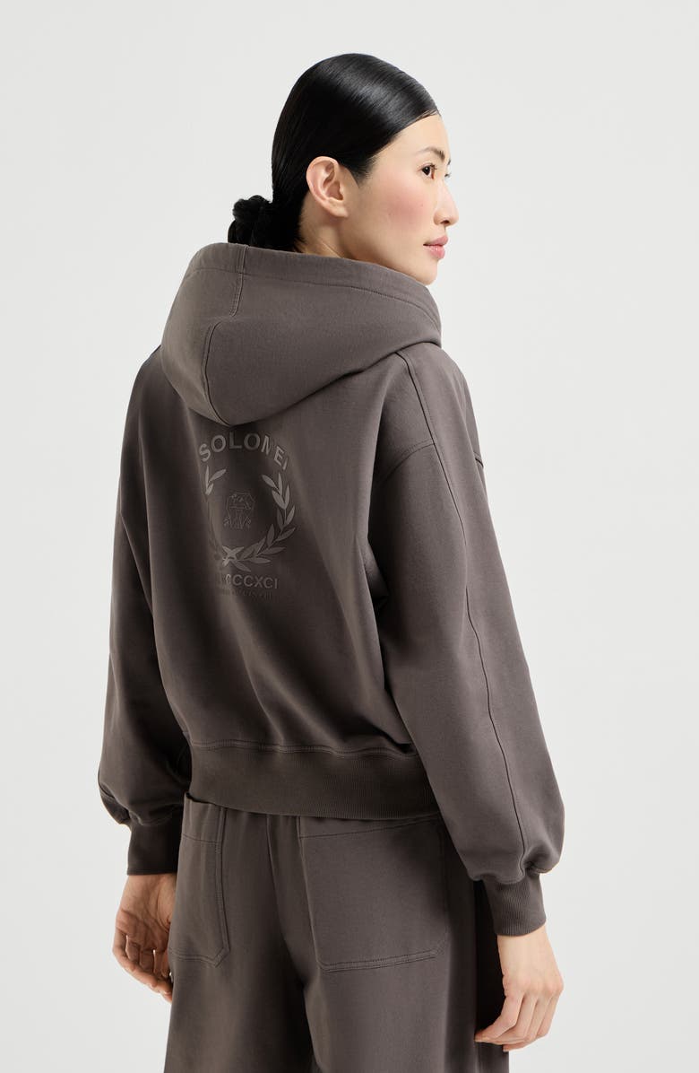 Brunello Cucinelli Sweatshirt with embroidery, Alternate, color, Brown