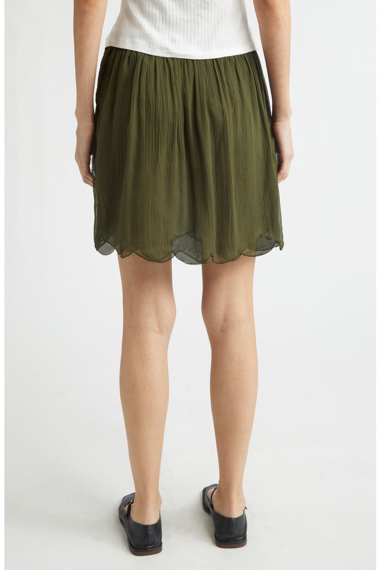 Mab Button Silk Georgette Skirt, Alternate, color, OLIVE