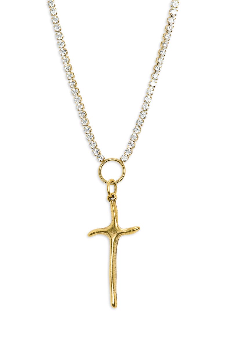 Passion Cross Necklace, Main, color, GOLD