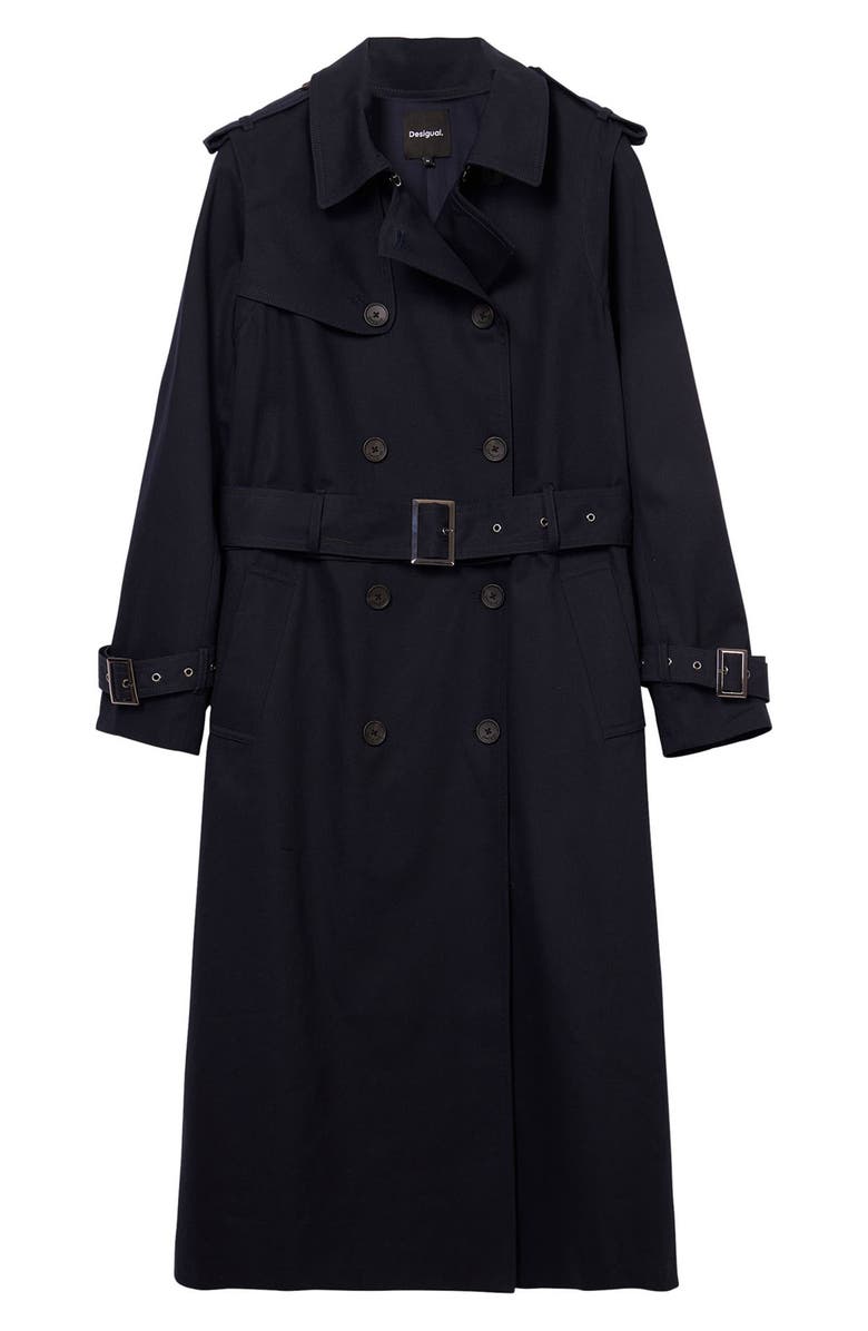 Desigual Vilma Cotton Twill Trench Coat, Alternate, color, 