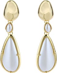 Petit Moments Saffron Imitation Pearl Drop Earrings